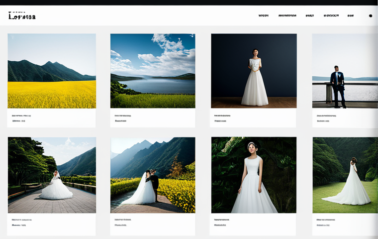 Photographer's Portfolio Showcase**

"A well-organized photographer's portfolio displayed on a modern website, featuring a variety of high-quality images: wedding, landscape, and portrait photography. Clean, minimalist design, easy navigation. Professional, bright lighting, elegant typography, 日本語 interface. safe for work, appropriate content, fully clothed, professional."

**