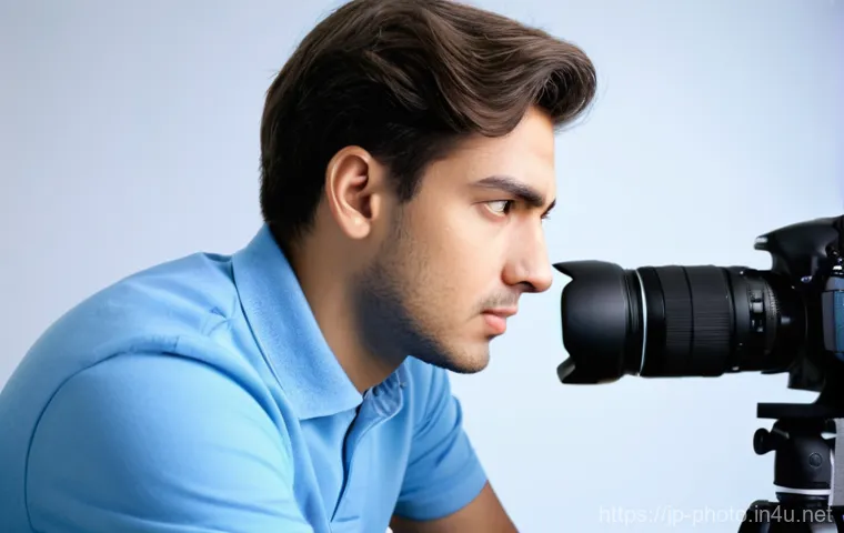 사진 자격증 실기시험 현장에서 주의할 점 - **Prompt:** A focused young adult photography student, male or female, in their early twenties, is m...