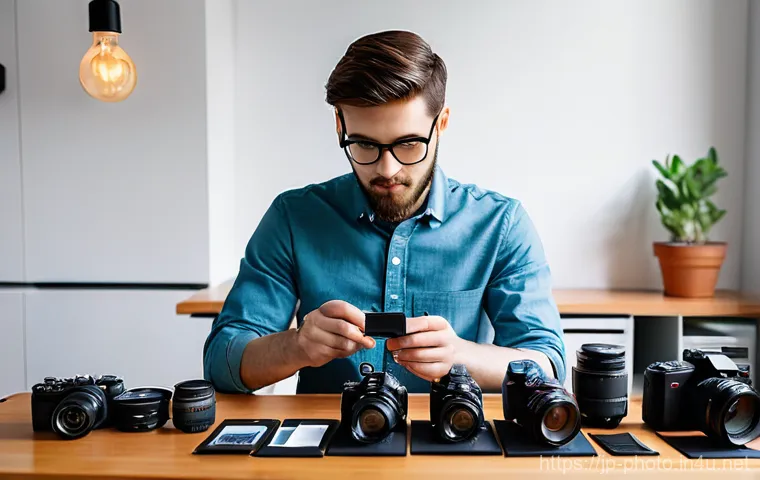 사진 자격증 실무에서 자주 묻는 질문 - **Prompt:** A focused young female photographer, around 20 years old, with short brown hair, wearing...