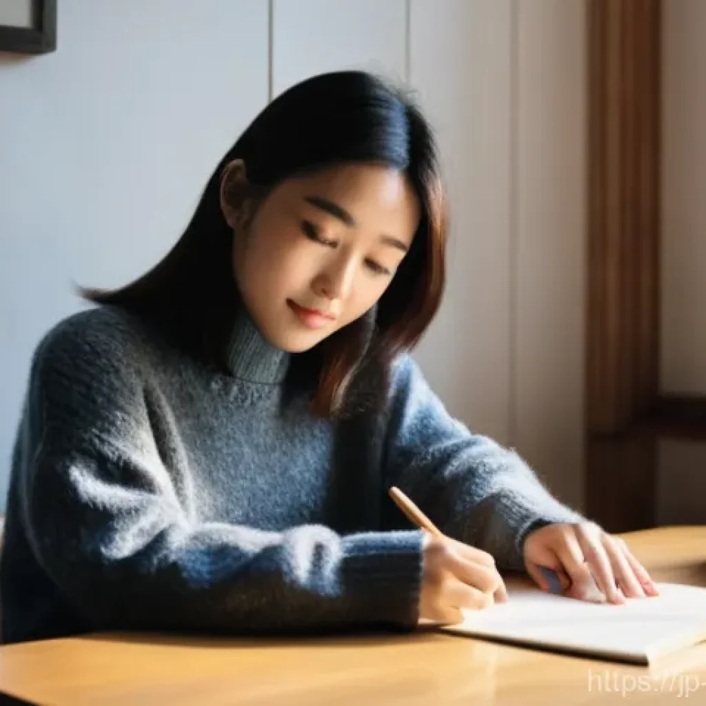 사진 자격증 이론 및 학습 자료 - **Prompt:** A young, Japanese woman in her early twenties, with a warm and thoughtful expression, si...