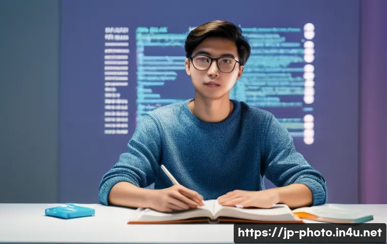 사진 자격증 취득이 어려운 이유와 해결법 - **Prompt:** A young, focused person (gender-neutral) sits at a modern desk, surrounded by a serene, ...